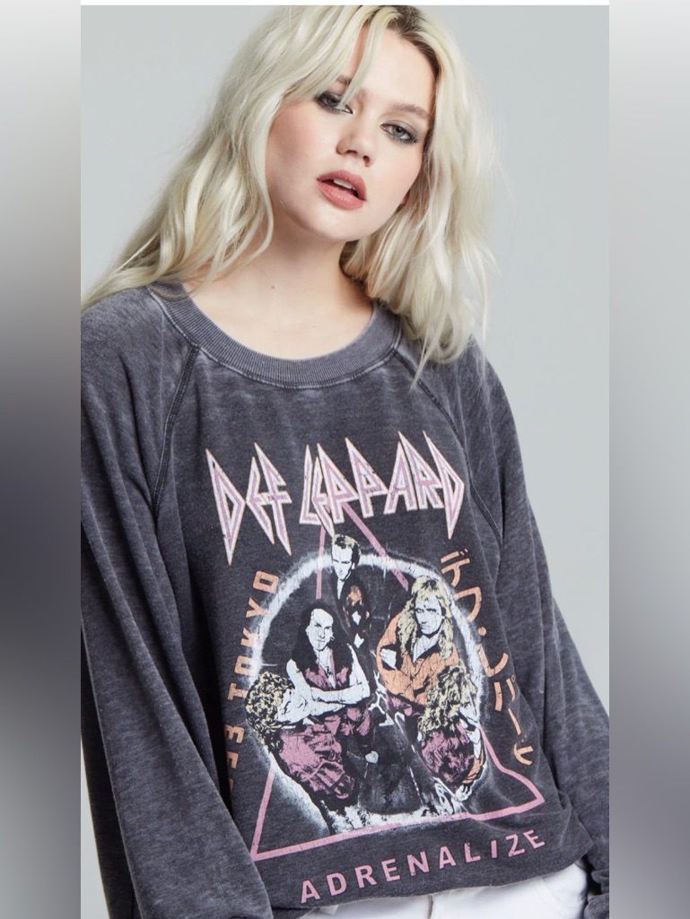 Def Leppard ‘93 Adrenalize World Tour Oversized Graphic Sweatshirt